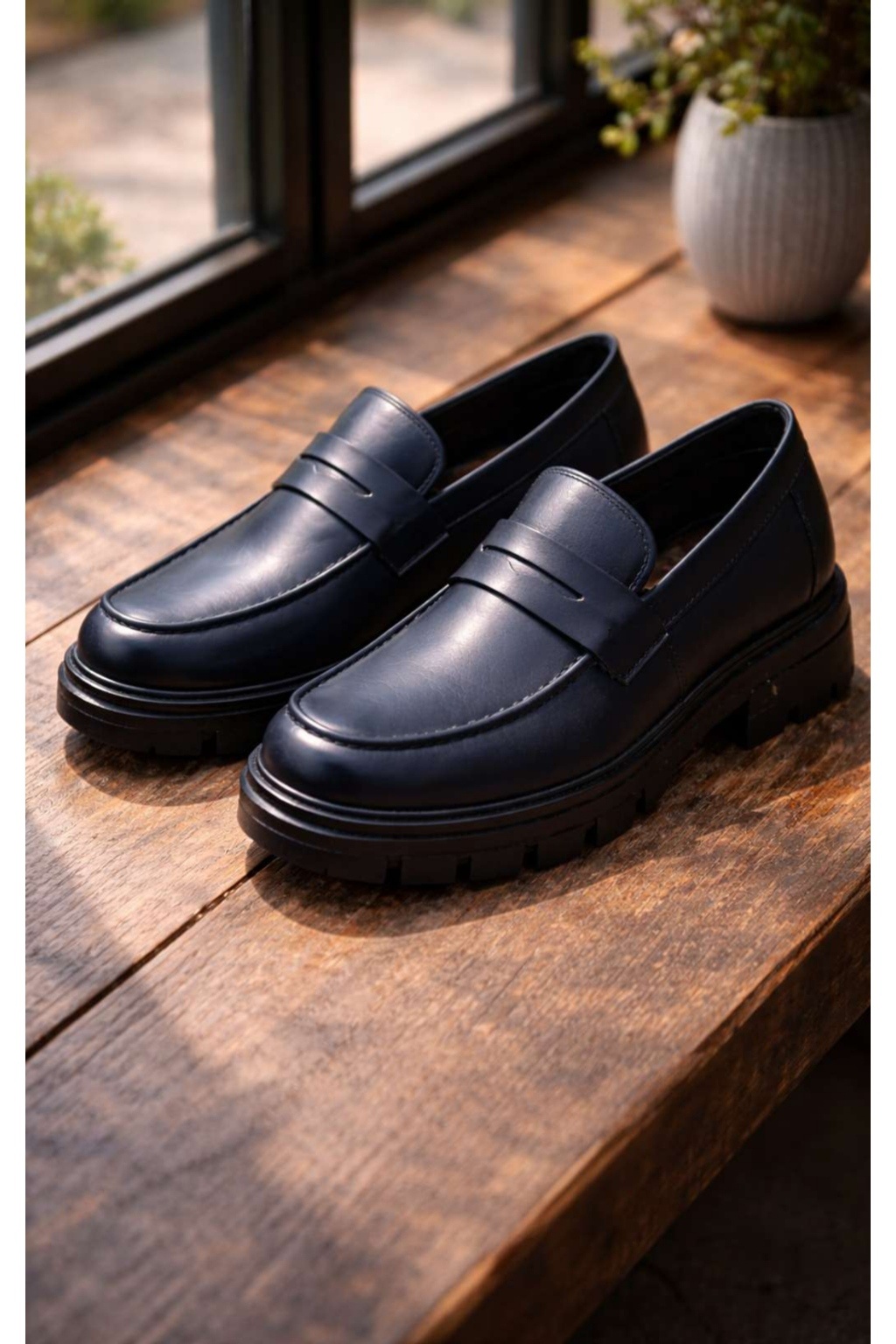 TRENDUP MENS CASUAL LOAFER SHOES BLACK